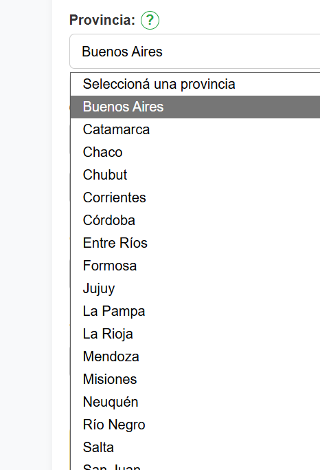 Mapa por provincias